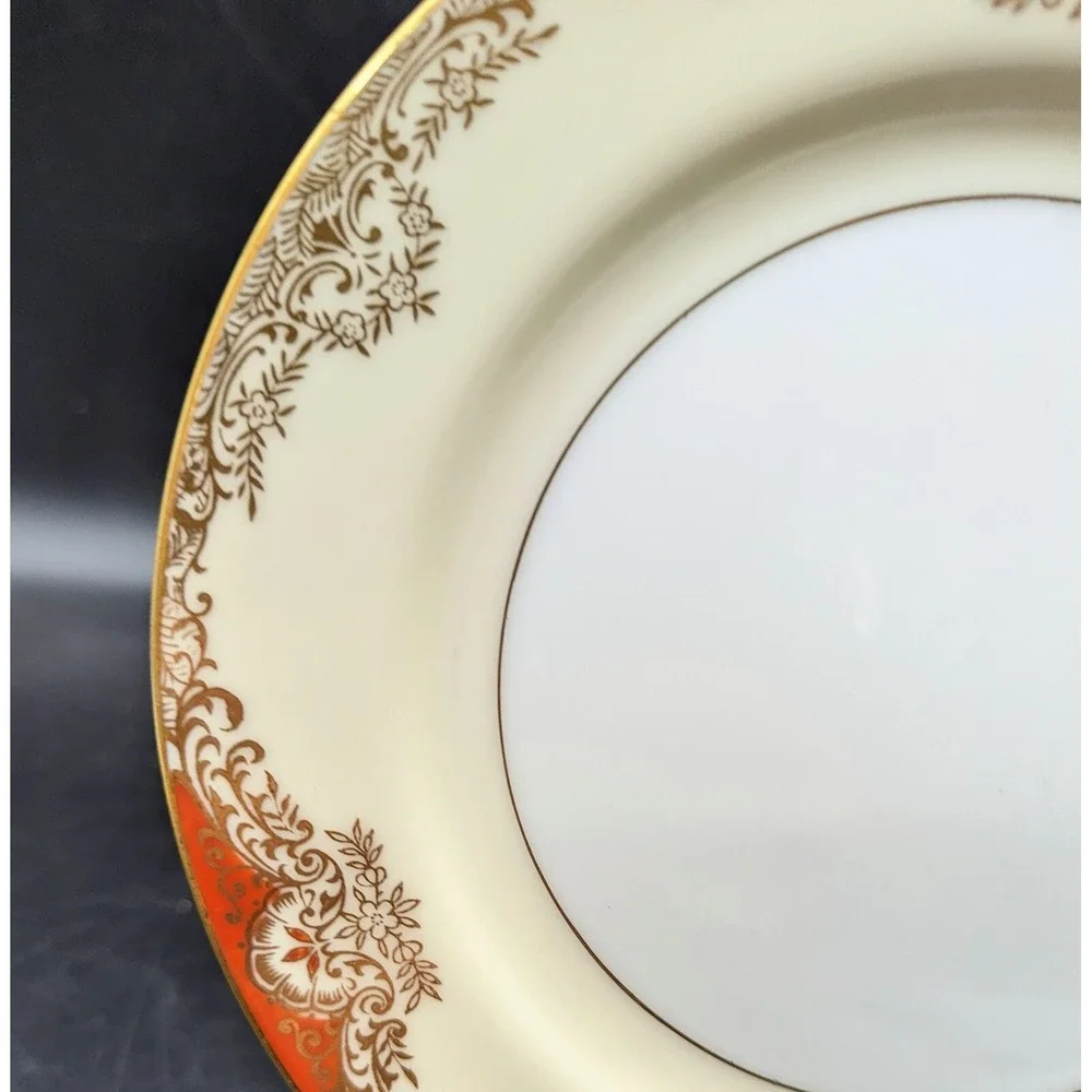 Vintage Set/5 Noritake Marietta Salad Dessert Plate Hand Painted Gold Trim 7.75